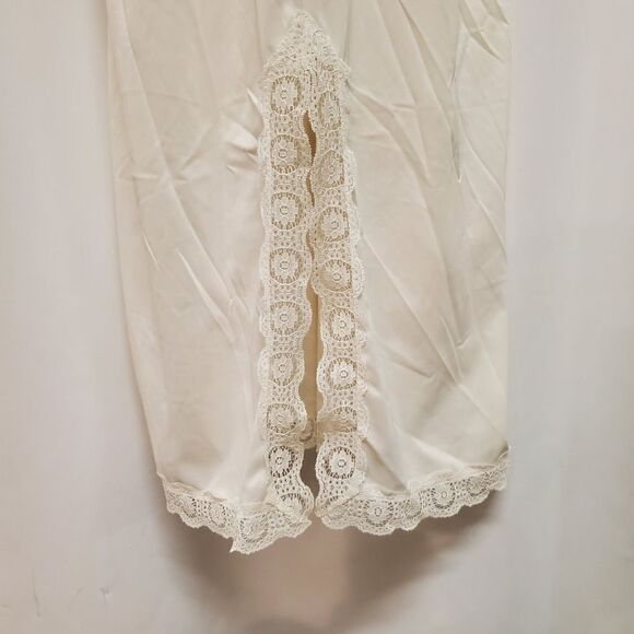Vintage 60s Gaymode JC Penny's Nylon Slip Dress Nightgown White Lace Lingerie Sm - Picture 3 of 8